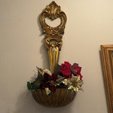 Ornate vintage mirrors, framed floral art, and decorative gold-tone sconce - thumbnail 4 of 15
