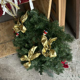 Assorted Christmas Decorations: wreath, brass centerpiece, and figurines - thumbnail 8 of 9
