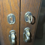 Dark wood gun cabinet with glass doors - thumbnail 4 of 7