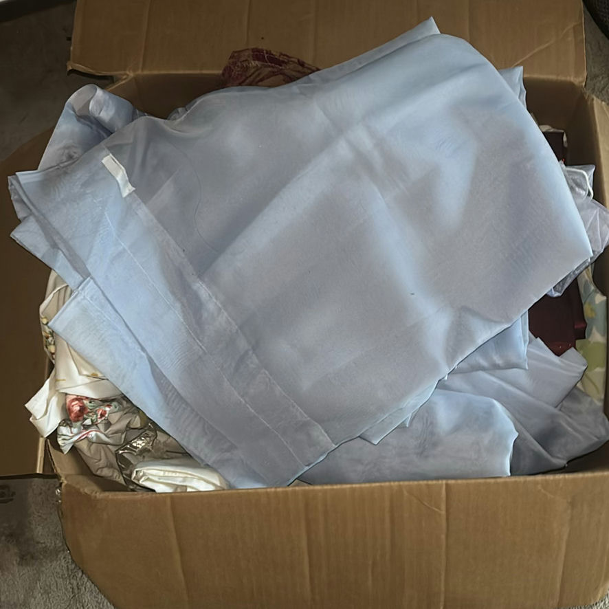 Box of assorted fabrics and lace - image 2 of 5