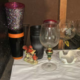 Assorted Glassware, Goblets, and Brass Accents - thumbnail 1 of 4