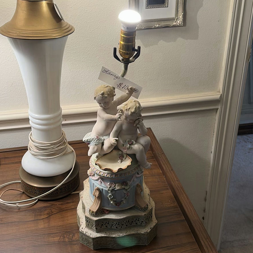 Two Ornate Table Lamps and a Porcelain Cherub Lamp - image 5 of 5
