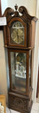 Grandfather clock with display cabinet, crackle-glazed eggs, and porcelain carriage - thumbnail 1 of 10