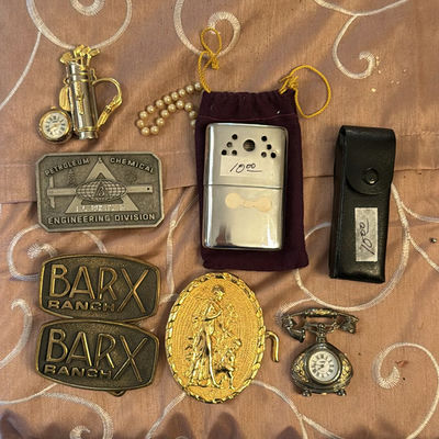 Vintage memorabilia collection with BAR X Ranch patches and assorted items - Image 1 of 6