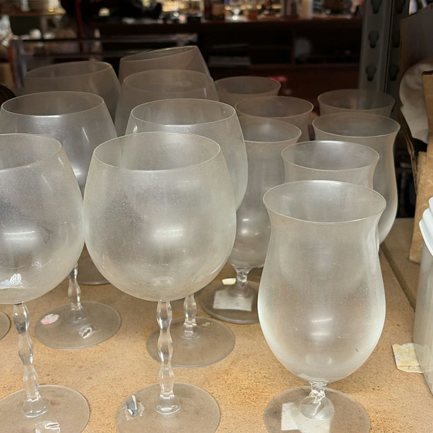 Frosted glass stemware and assorted glassware with a vintage appliance - image 5 of 9