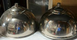 Pair of chrome dome-shaped lids - thumbnail 2 of 3