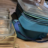 Glass bakeware, ornate wooden tray, and leather roll organizer - thumbnail 3 of 6