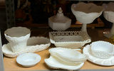 White embossed ceramic serving dishes and compotes - thumbnail 1 of 5
