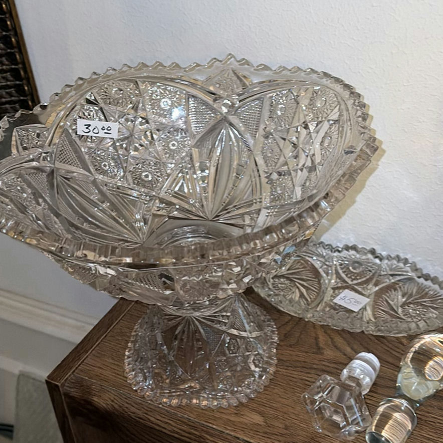 Crystal Glassware Collection with Bowls, Compotes, and Stemware - image 2 of 11
