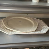 Glass platter and assorted porcelain dinnerware - thumbnail 2 of 6
