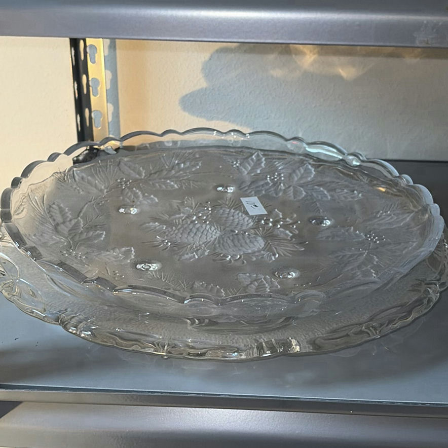 Glass platter and assorted porcelain dinnerware - image 1 of 6