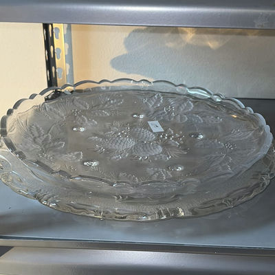 Glass platter and assorted porcelain dinnerware - Image 1 of 6