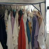 Portable wardrobe closet with hanging clothes - thumbnail 2 of 7