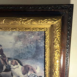 Framed painting of rider on horse with hounds - thumbnail 4 of 7