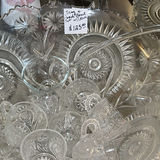Crystal punch bowl set with pedestal and matching cups - thumbnail 5 of 7