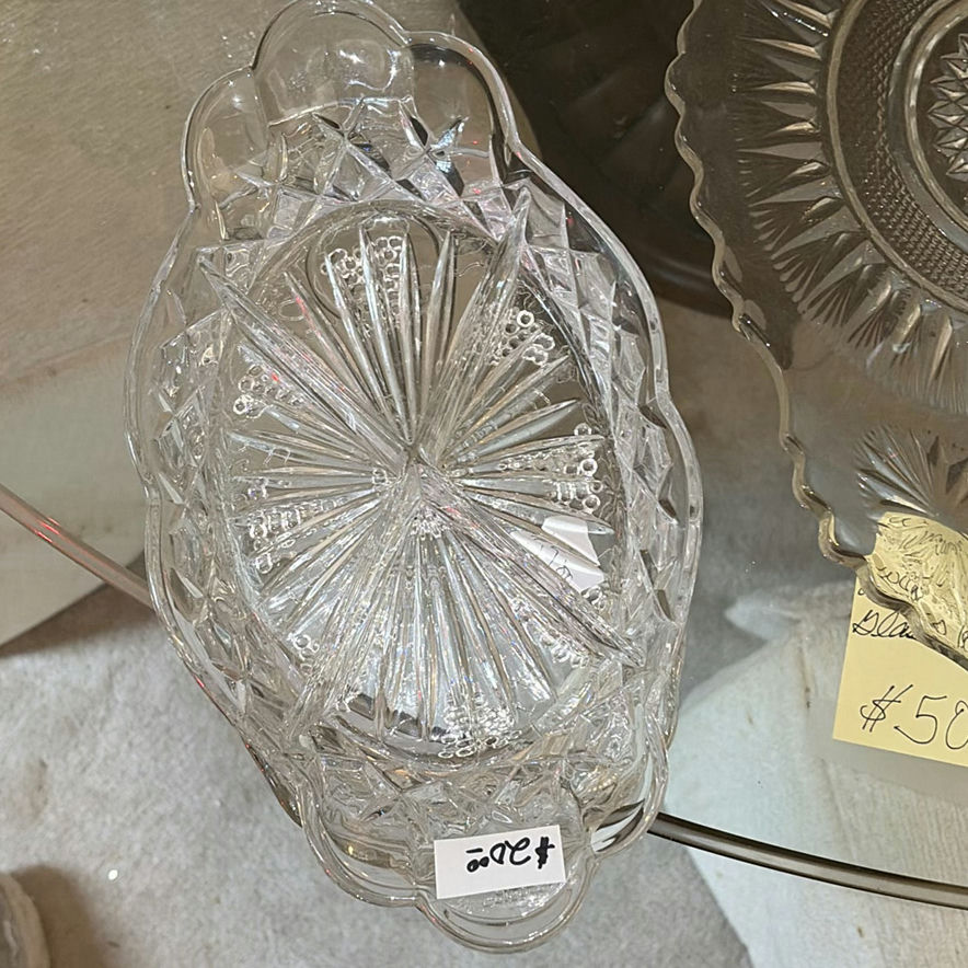 Crystal Punch Bowl Set with Matching Glassware and Serving Tray - image 5 of 6