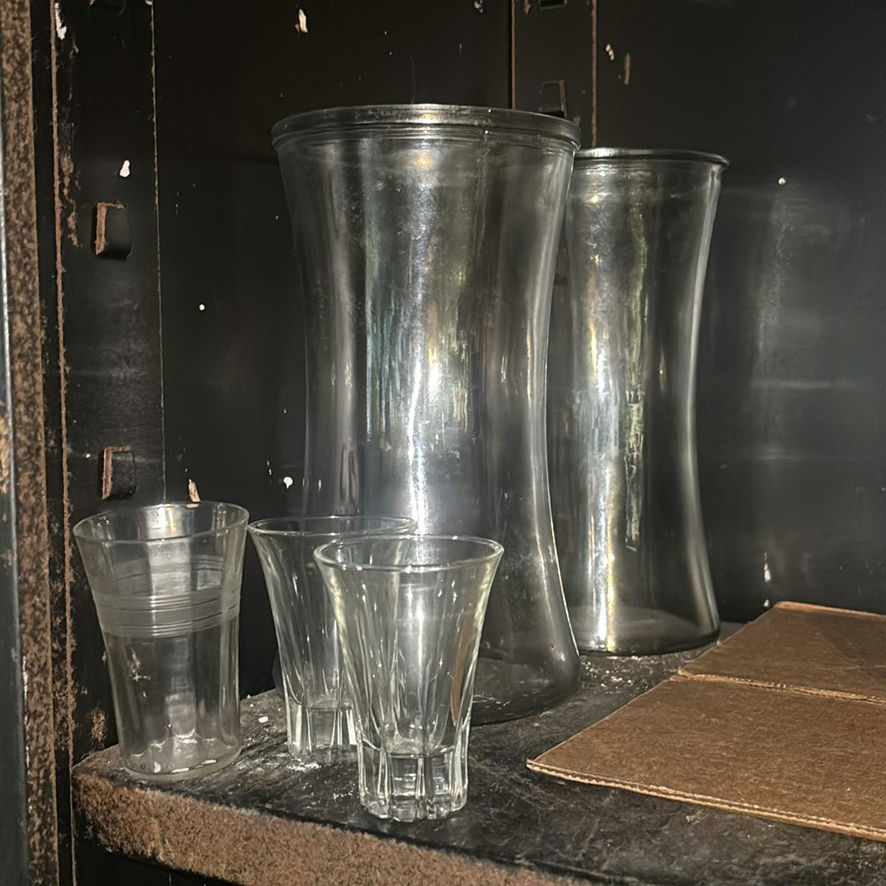 Glassware set with vases, bowl, and tumblers - image 1 of 6