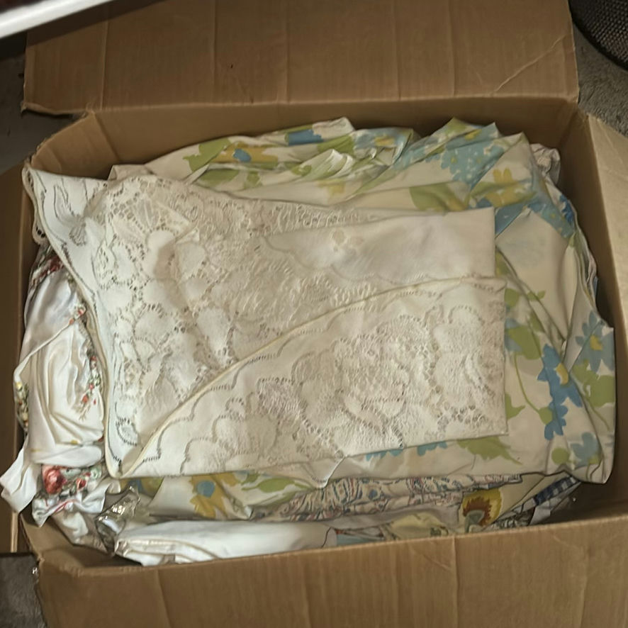 Box of assorted fabrics and lace - image 5 of 5