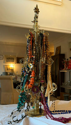 Beaded necklaces on a necklace display tree - Image 1 of 10