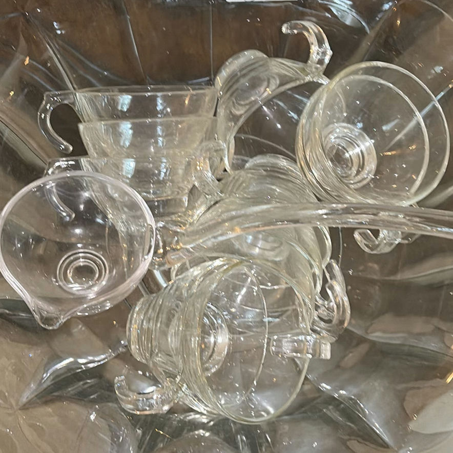 Glass Punch Bowl Set with Ladle and 10 Cups - image 2 of 4