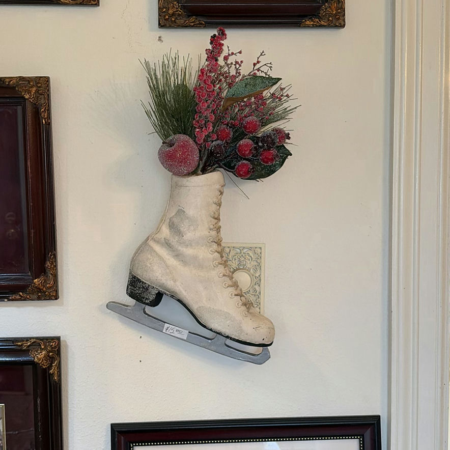 Wooden Display Shelf with Framed Art and Vintage Ceramics - image 6 of 17