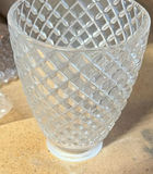 Casserole dish with lid, embossed glass mugs, grape-relief cup, diamond-pattern vase, and ornate framed tile art - thumbnail 7 of 9