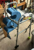 Blue pad and walker with metal frame - thumbnail 1 of 4