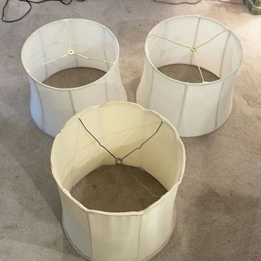 3 white fabric lampshades - image 1 of 4
