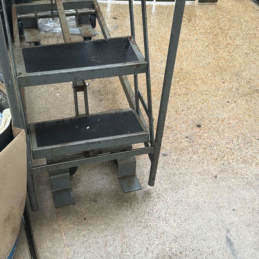 Metal rolling multi-step stair ladder - image 2 of 5