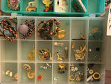 Assorted jewelry collection: earrings, bracelets, brooches, and pendants - thumbnail 2 of 13