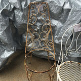 Outdoor metal chairs and decorative iron plant stand - thumbnail 3 of 6