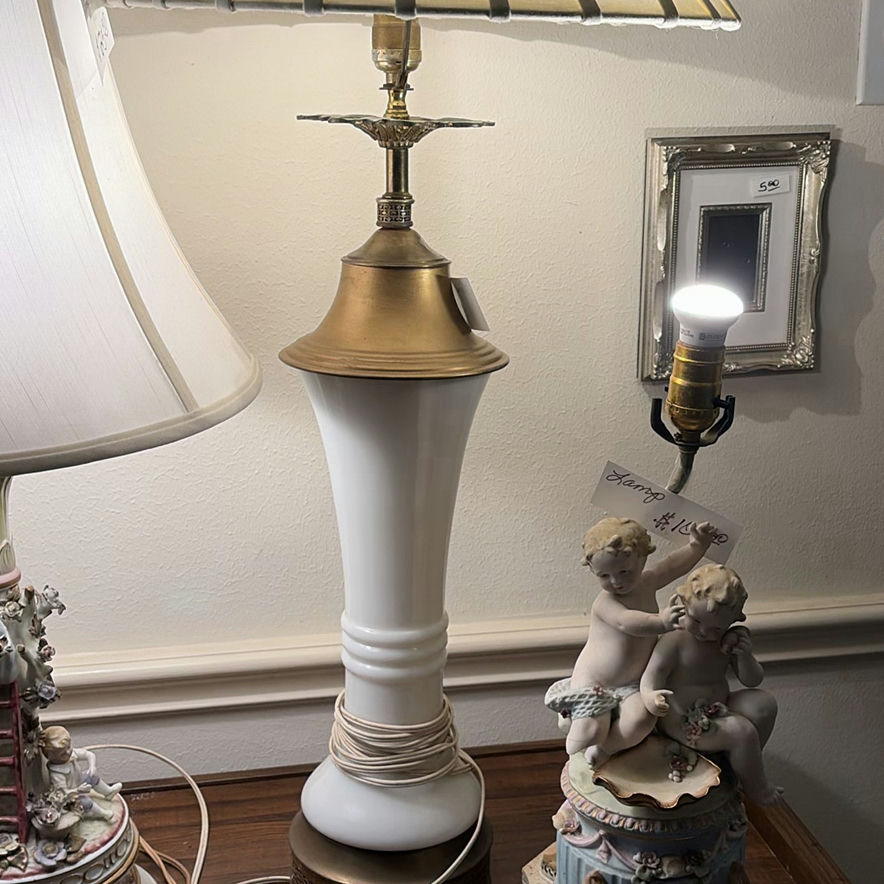 Two Ornate Table Lamps and a Porcelain Cherub Lamp - image 4 of 5