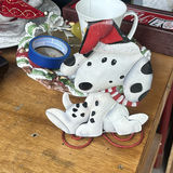 Assorted Christmas Decorations: wreath, brass centerpiece, and figurines - thumbnail 9 of 9