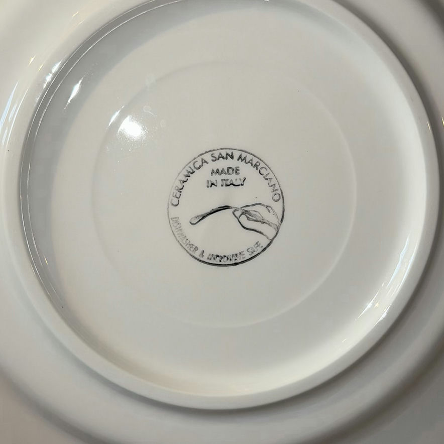Stacked white ceramic plates with glass and crystal serving dishes - image 3 of 6