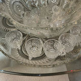 Crystal punch bowl set with pedestal and matching cups - thumbnail 2 of 7