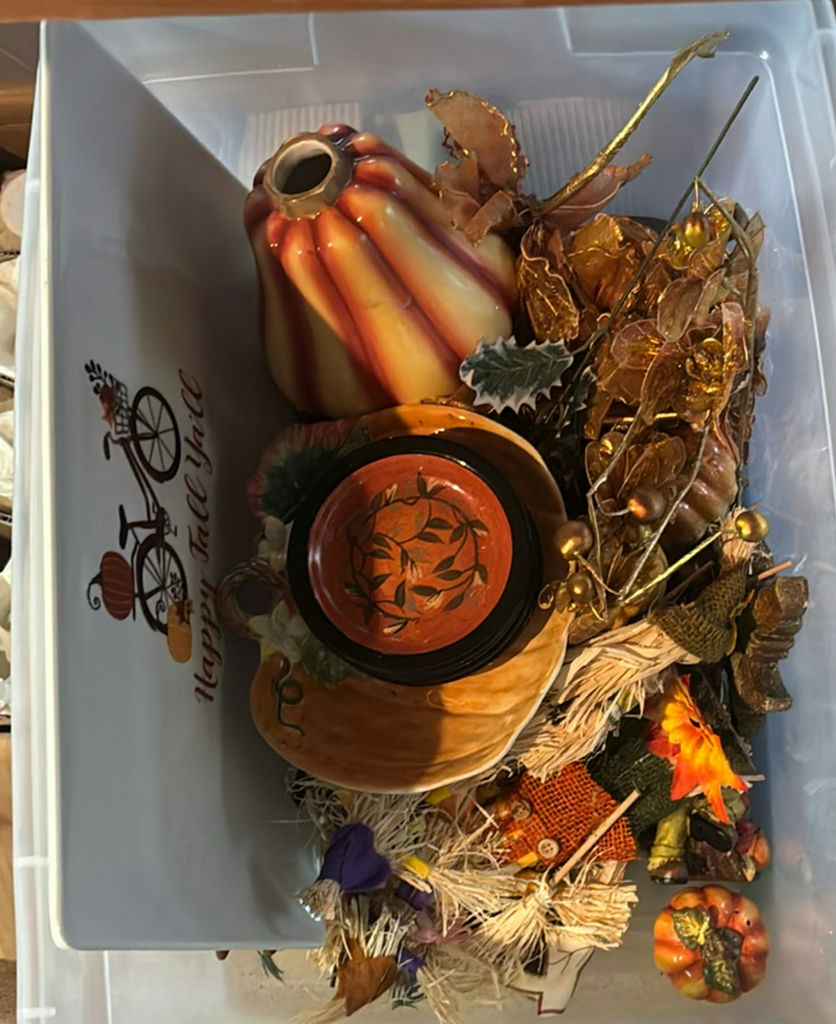 Autumn fall decor assortment with pumpkins and gold accents - image 2 of 6