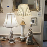 Two Ornate Table Lamps and a Porcelain Cherub Lamp - thumbnail 2 of 5