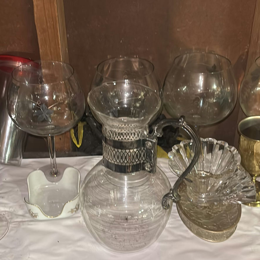 Assorted Glassware, Goblets, and Brass Accents - image 2 of 4