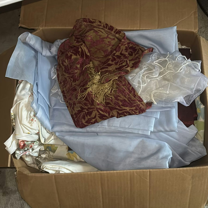 Box of assorted fabrics and lace - image 3 of 5