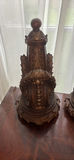Pair of carved wooden lamp bases - thumbnail 2 of 4