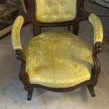 Vintage Yellow Velvet Upholstered Rocking Chair - thumbnail 2 of 4