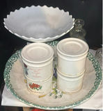 Christmas-themed ceramic canisters, bowls, sleighs and glassware - thumbnail 1 of 7