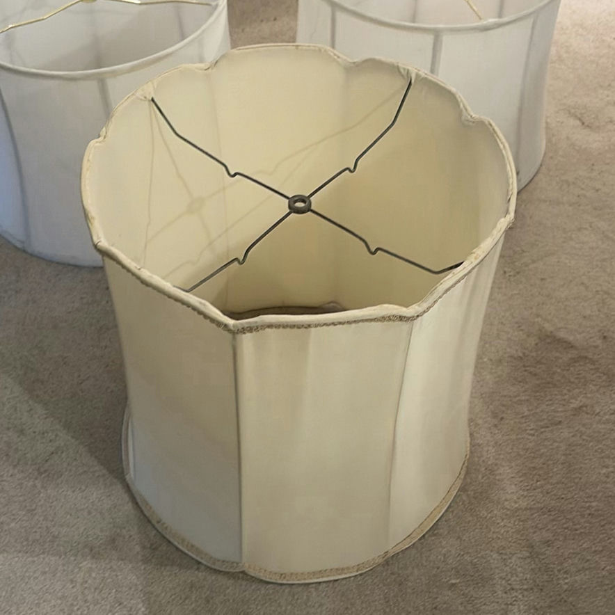 3 white fabric lampshades - image 2 of 4