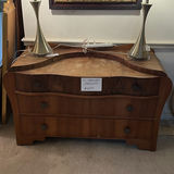 Three-Drawer Wooden Dresser with 2 Brass Lamps - thumbnail 2 of 5