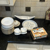 Assorted white ceramic dinnerware and tortilla shell pan set - thumbnail 1 of 13