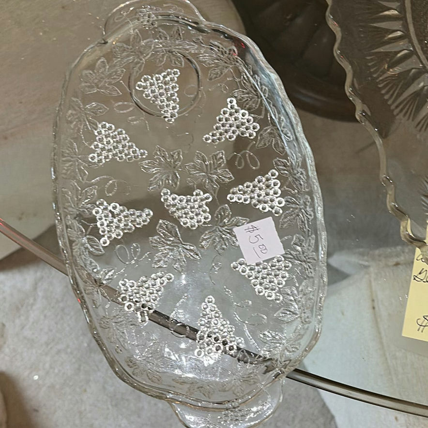 Crystal Punch Bowl Set with Matching Glassware and Serving Tray - image 6 of 6