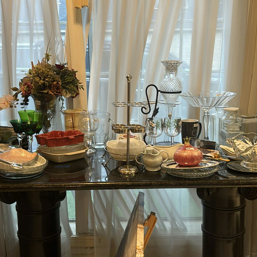 Assorted Dinnerware, Glassware and Decor on Display Table - image 6 of 7