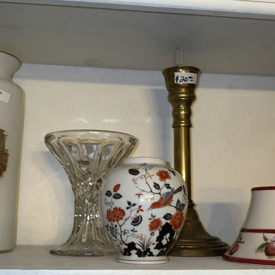 Assorted decorative glassware and brass sculpture - image 3 of 5