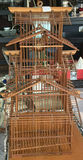 Tall multi-level wooden bird cage set - thumbnail 1 of 5