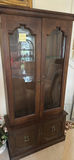 Dark wood gun cabinet with glass doors - thumbnail 1 of 7